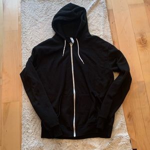 American Apparel Men's Flex Fleece Long Sleeve Zip Hoodie (XXL, Black)